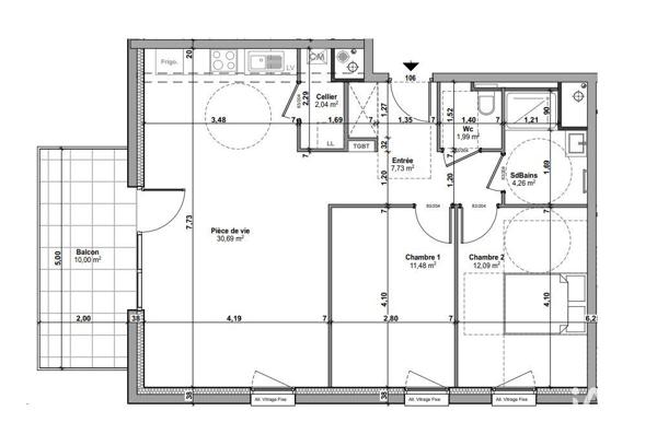Appartement à vendre 3 pièces 70 m² Aumetz