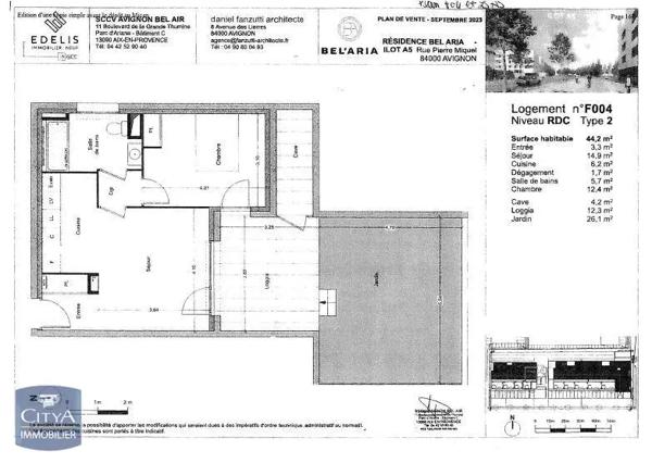 Appartement à louer 2 pièces 44.2m²