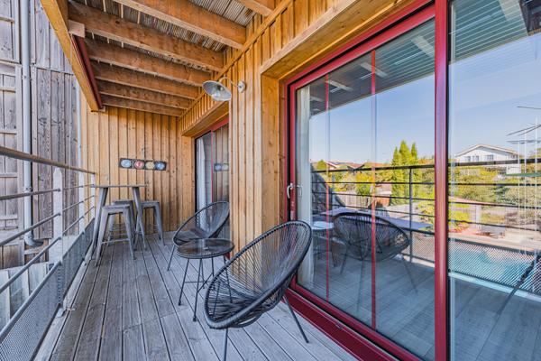 Maison en bois massif avec piscine et vue sur le Canelot, Port de La Teste-de-Buch