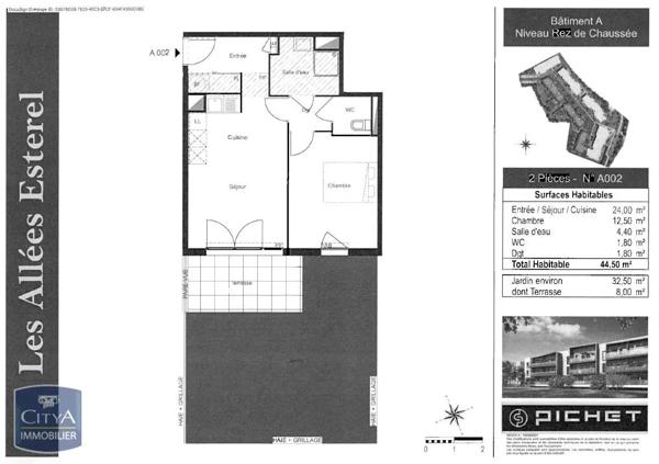 Appartement à louer 2 pièces 44.5m²