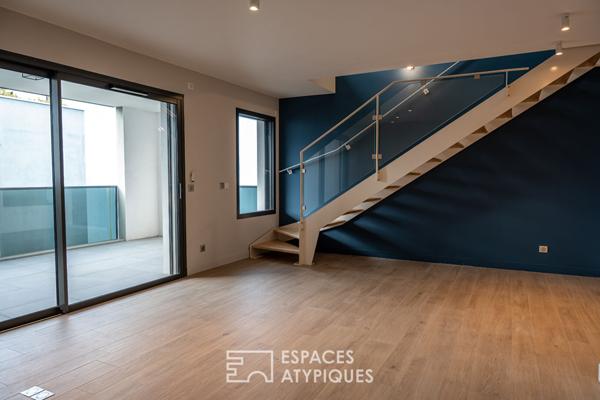Duplex contemporain en dernier étage avec 2 terrasses et 3 garages