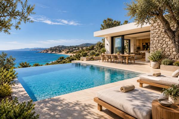 Maison sur plan front de mer pieds dans l'eau