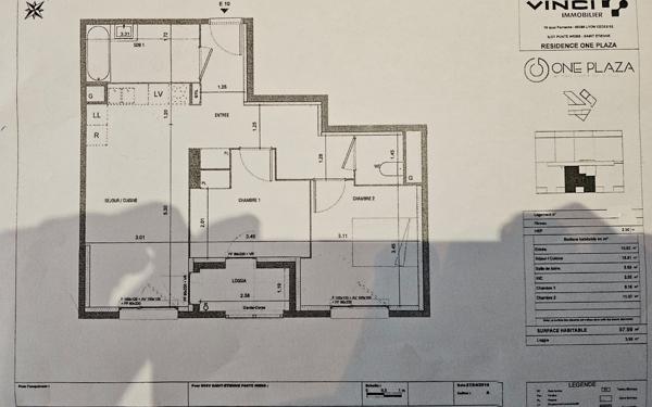 Appartement à vendre    3 pièces • 58,41 m2 Saint-Étienne