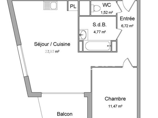 Location Appartement 2 pièces 47.41 m² - 90, AVENUE GENERAL FRERE Lyon 69008