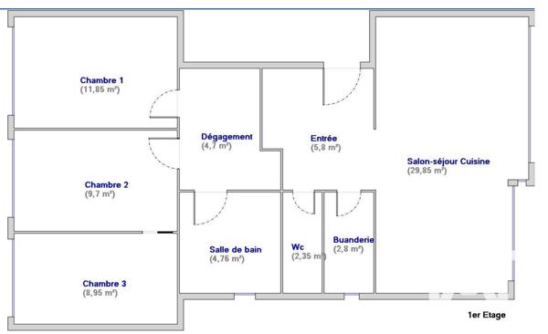 Appartement à vendre 3 pièces 80,76 m² Fontenay-aux-Roses
