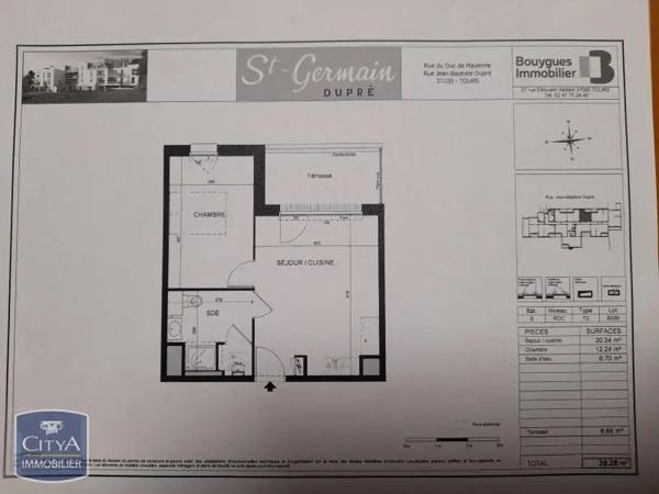 Appartement à louer 2 pièces 39.28m²