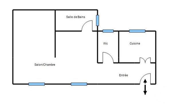 Appartement F1 Bis à vendre  2 pièces - 32 m2 PARIS - 75015