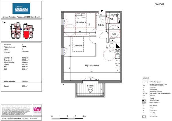 Appartement à vendre 3 pièces 59 m² Saint-Brevin-les-Pins