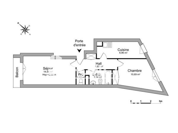 Location Appartement 2 pièces 41.52 m² - 15 RUE GASTON DREYT Tarbes 65000
