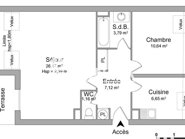 Location Appartement 2 pièces 55.83 m² - DU LUDUGRIS Quimper 29000
