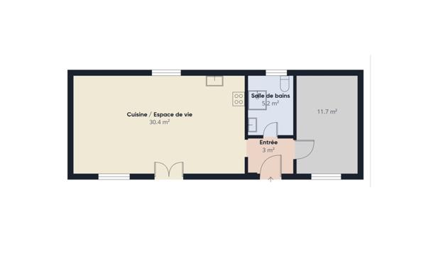 Maison à louer    2 pièces •  Bernay