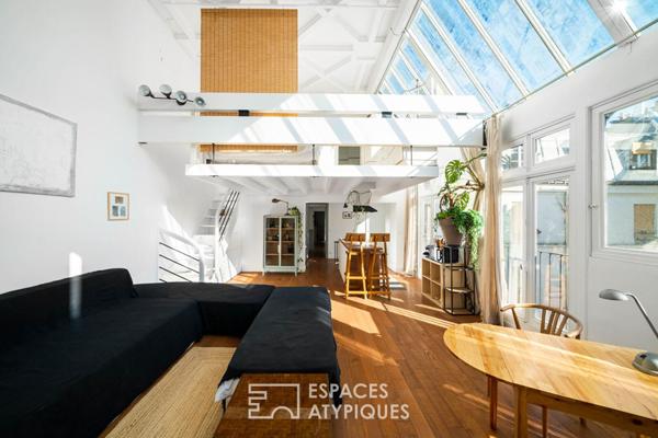 Atelier d’artiste en dernier étage et bureau indépendant
