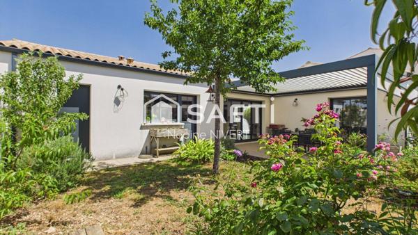 Maison plain-pied 133M2, 3 chambres, bureau, garage, jardin