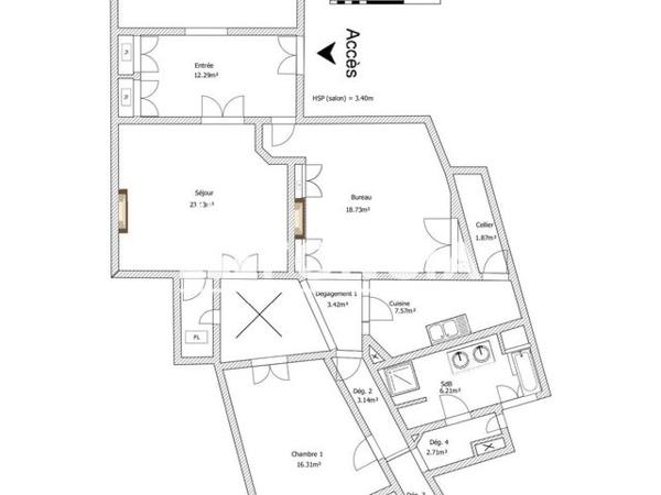 Location Appartement 5 pièces 147.8 m² - 45 COURS GEORGES CLEMENCEAU Bordeaux 33000