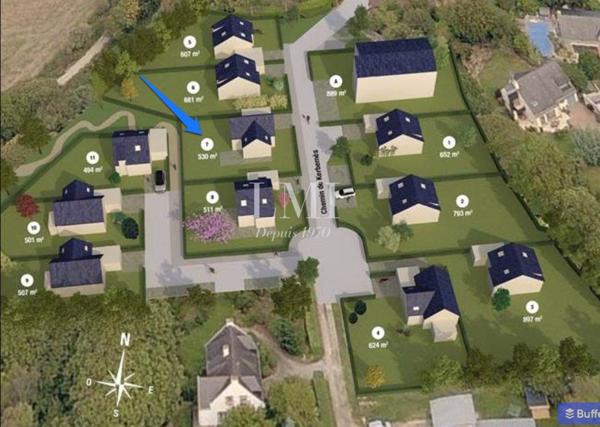 Terrain de 530 m² viabilisé proche Lorient