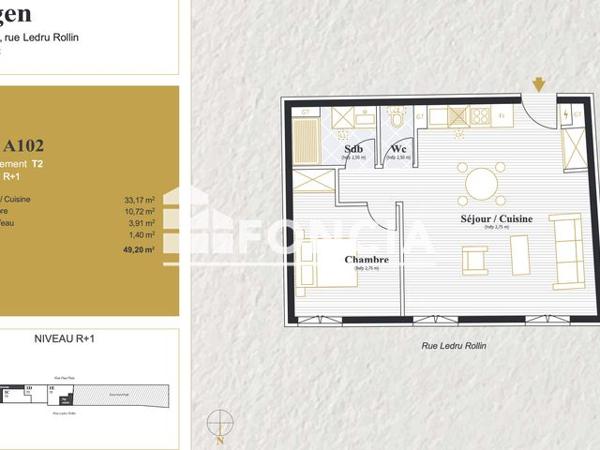 Location Appartement 2 pièces 48.9 m² - 6-8-10 rue Ledru Rollin Agen 47000
