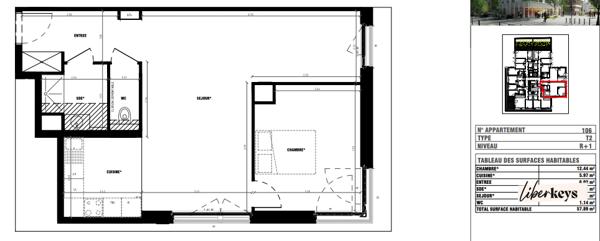 Appartement 2/3 pièces - Résidence récente - Paris 13
