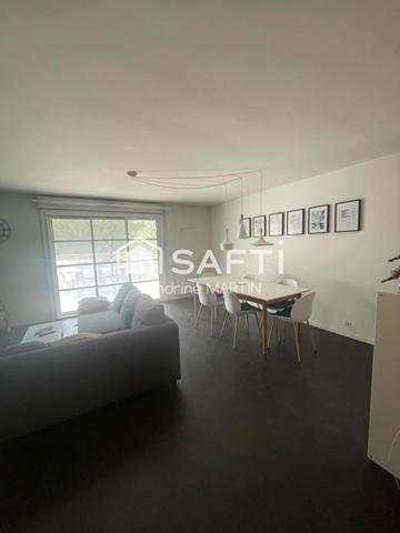 Duplex 90m2, terrasse 22m2, jardin,  garage et cave attenante