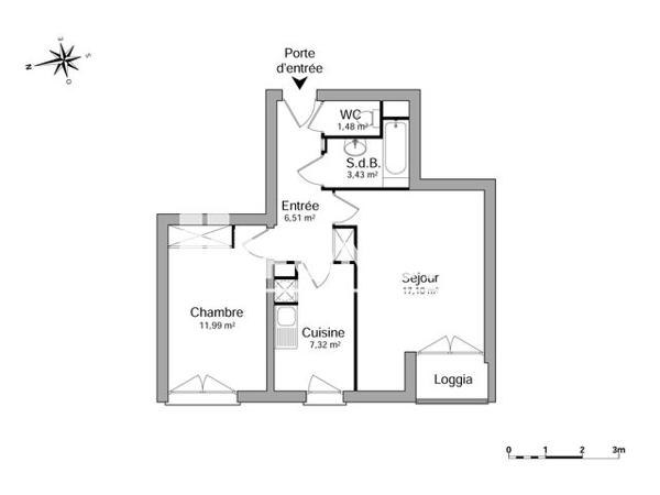 Location Appartement 2 pièces 47.83 m² - 52 RUE DE DINAN Rennes 35000