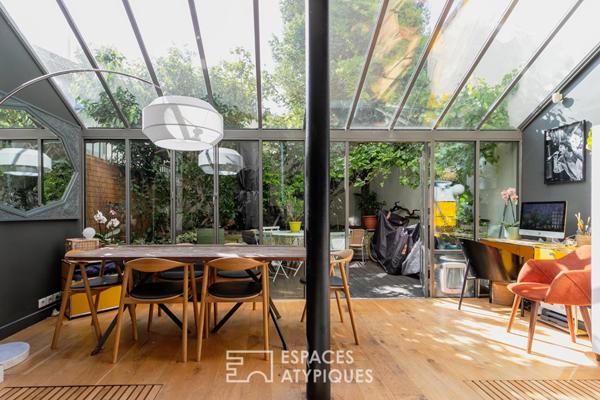 Loft contemporain avec véranda et jardin