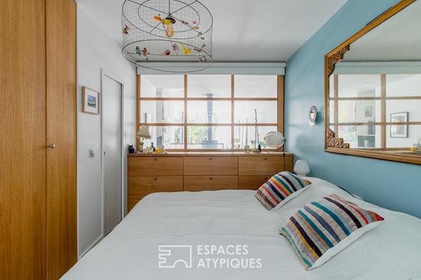Loft contemporain avec véranda et jardin