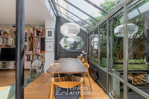 Loft contemporain avec véranda et jardin