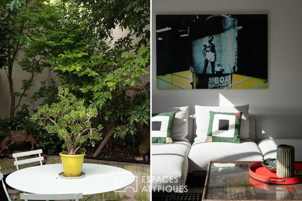Loft contemporain avec véranda et jardin