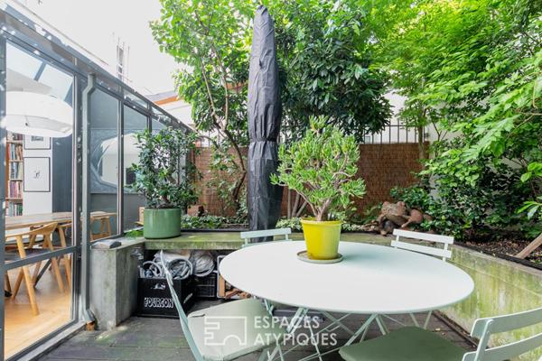 Loft contemporain avec véranda et jardin