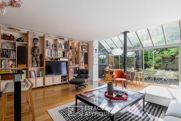 Loft contemporain avec véranda et jardin