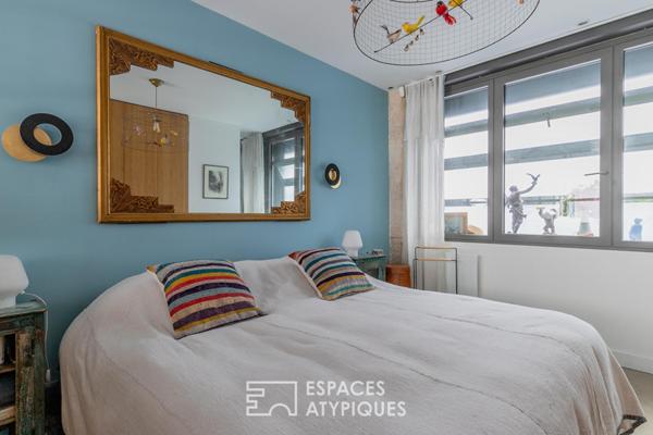 Loft contemporain avec véranda et jardin