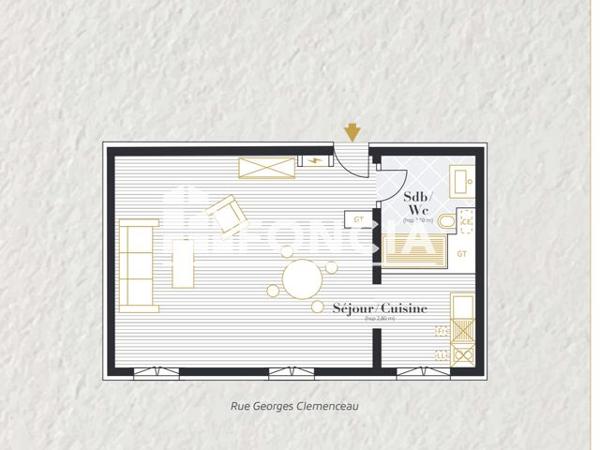 Location Studio 35.2 m² - Auray 56400