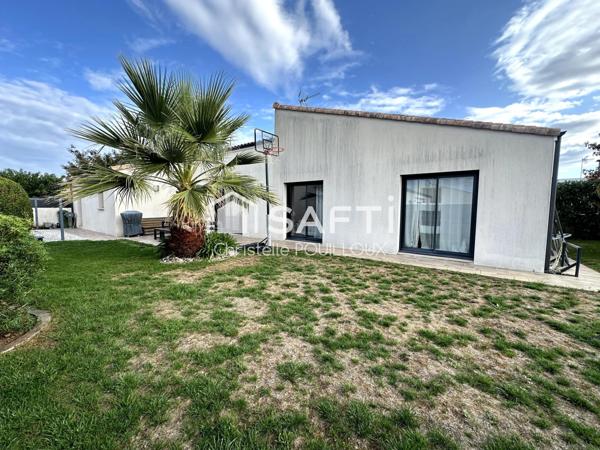 Maison plain pied, 4 chambres, garage, jardin clos