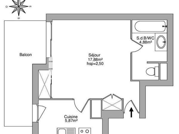 Location Studio 28.63 m² - 17-21 AVENUE DU GRAND PIN Cannes 06400