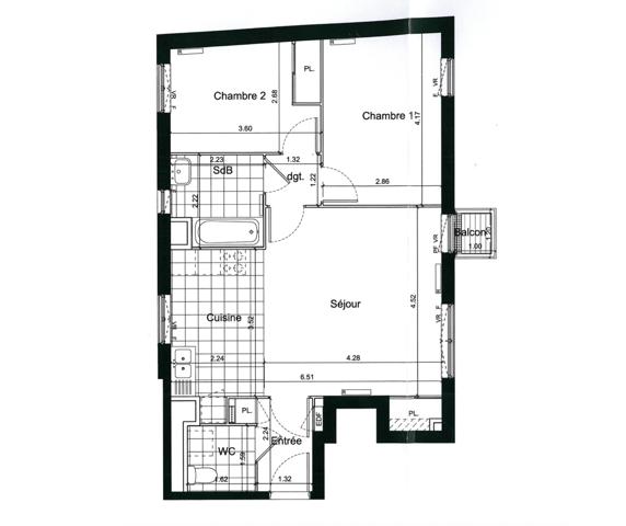 Appartement à vendre 3 pièces MONTREUIL (93)