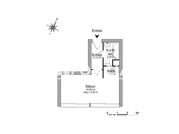 Location Studio 25.33 m² - RUE SALVADOR ALLENDE Talence 33400