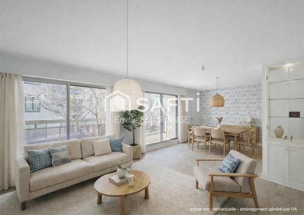 T4  87 m² traversant avec 2 balcons au calme