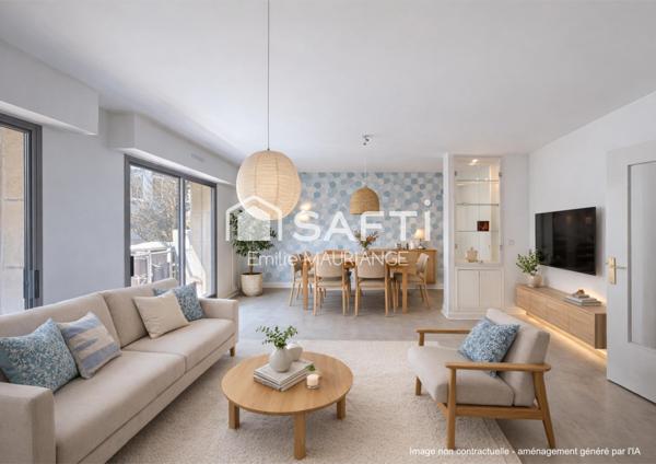 T4  87 m² traversant avec 2 balcons au calme