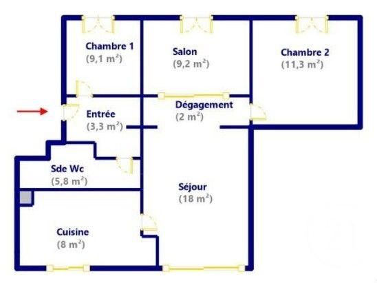 Appartement T4 à vendre  4 pièces - 66,70 m 2   MARSEILLE  - 13012
