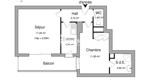 Location Appartement 2 pièces 43.12 m² - Bourg-la-reine 92340