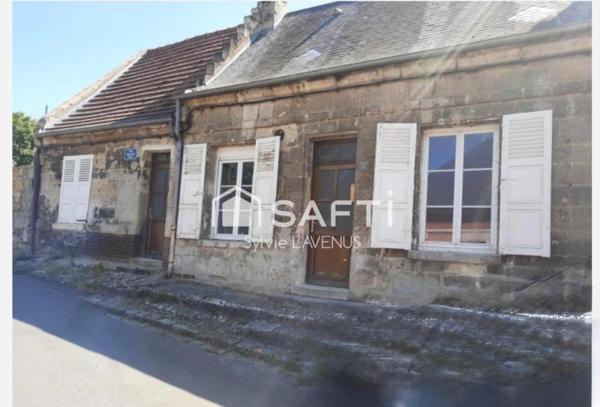 A BLERANCOURT, MAISON EN PIERRE DE 70 M2 AVEC GRENIER, 2 CAVES ET DÉPENDANCE,  SUR SON TERRAIN CLOS DE 784 M2.