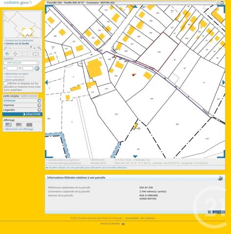 Terrain à vendre  2596 m2 NOYON - 60