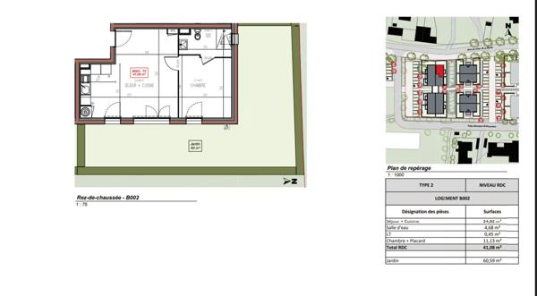 A vendre T2 avec jardin privatif en plein bourg de Pellouailles les vignes
