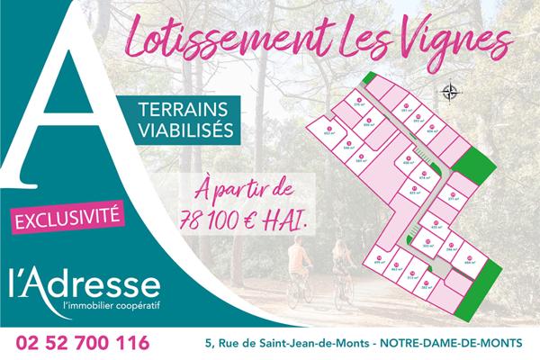 Terrain viabilisé de 450 m² - Notre Dame De Monts