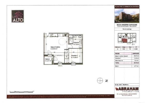 Appartement 2 pièces - 49000 Angers