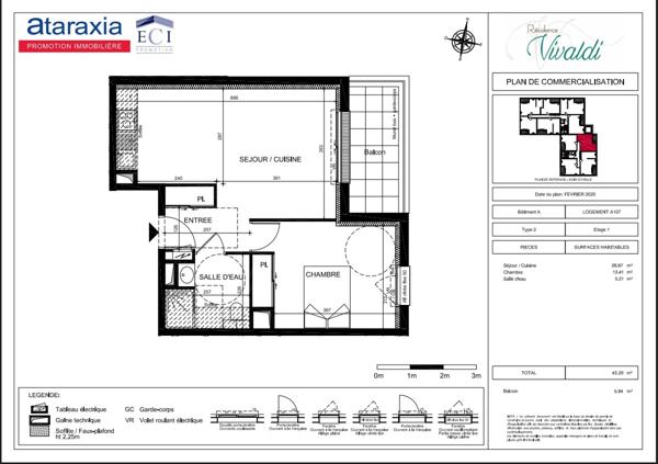 Appartement Tours 2 pièce(s)