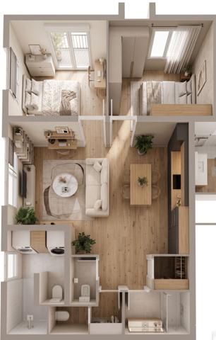 Appartement à vendre Vertou - 3 pièces, 58m² avec 2 chambre(s) à 155 000€ - AJP Immobilier Saint-Sébastien-sur-Loire