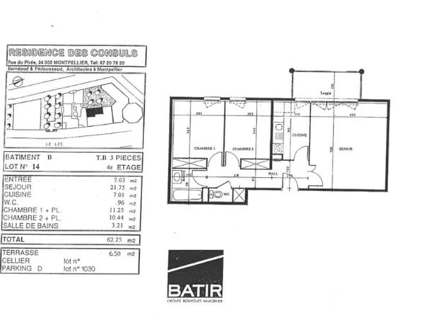 Appartement · Vente Montpellier (34000) 3 pièces · 62m²