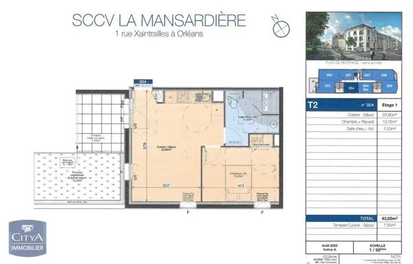 Appartement à louer 2 pièces 43.05m²