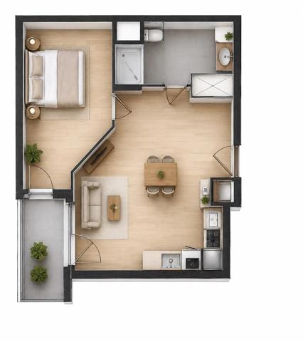 Appartement F2 à vendre  2 pièces - 42,19 m 2   DAMMARTIN EN GOELE  - 77