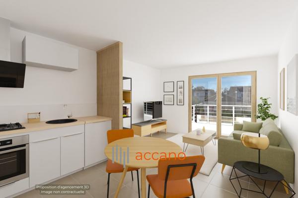 T2 avec balcon à la vue sur jardins